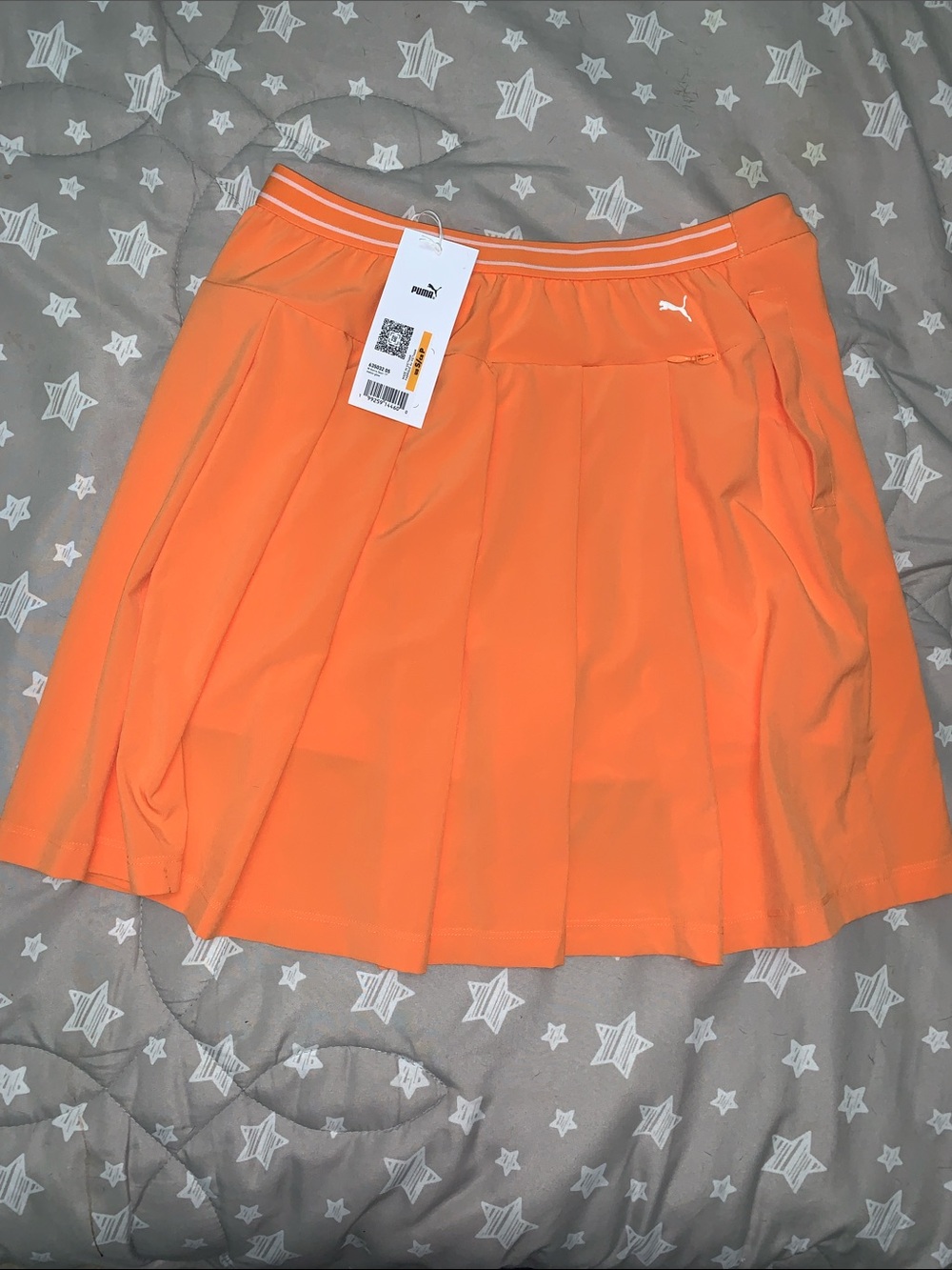 Puma Neon Orange Pleated Golf Skirt